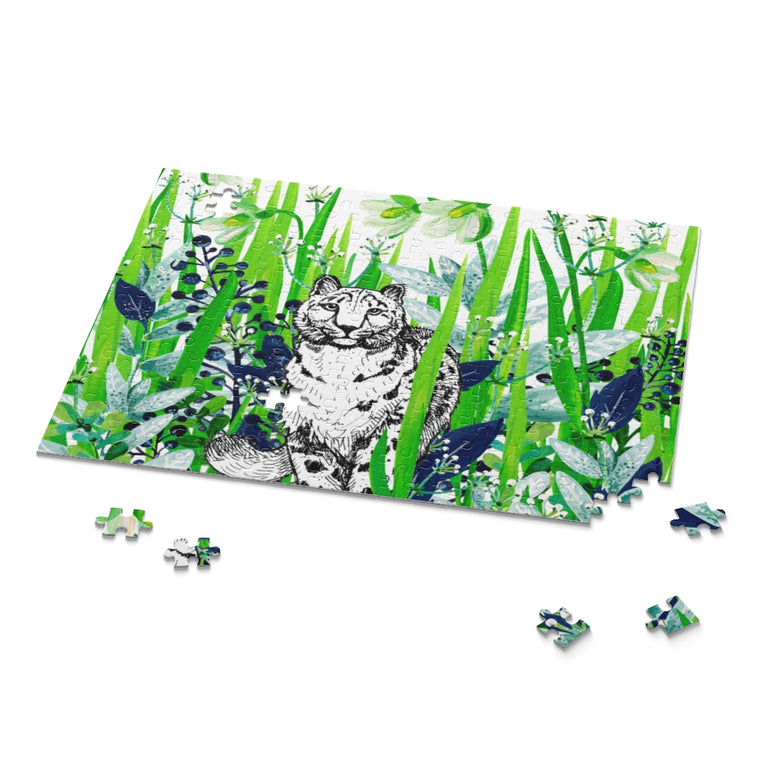 Snow leopard white snowdrops - Jigsaw Puzzle