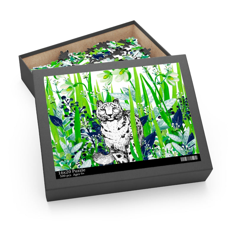 Snow leopard white snowdrops - Jigsaw Puzzle