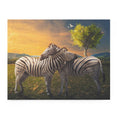 Two zebras leaning heads  - Jigsaw Puzzle