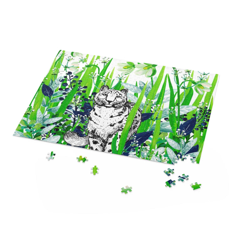 Snow leopard white snowdrops - Jigsaw Puzzle