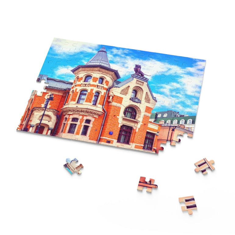 Lion on the roof - Ostozhenka street in Moscow - Jigsaw Puzzle