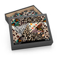 Patchwork leopard and zebra design pattern, leopard and ethnic pattern - Jigsaw Puzzle