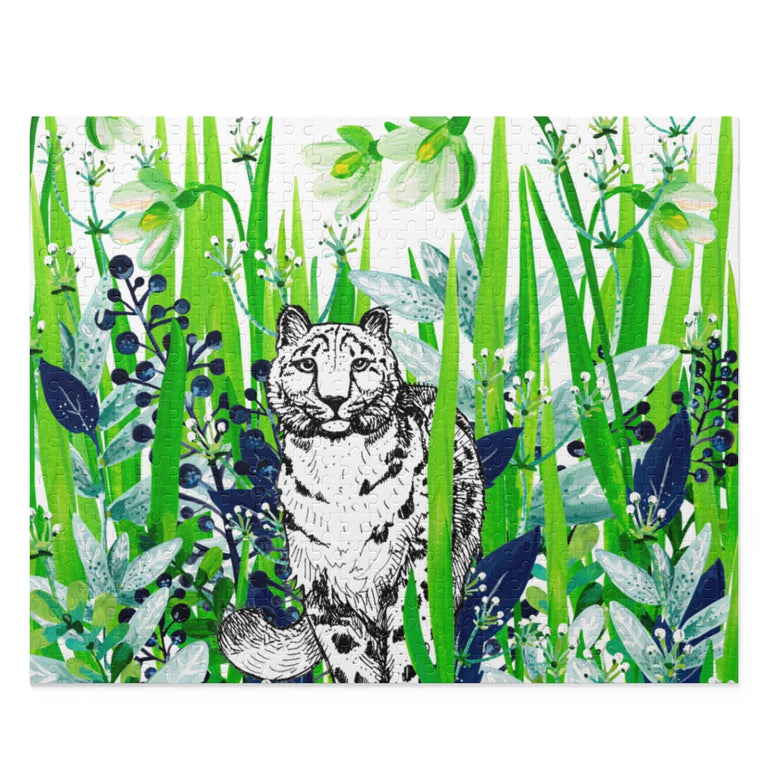 Snow leopard white snowdrops - Jigsaw Puzzle