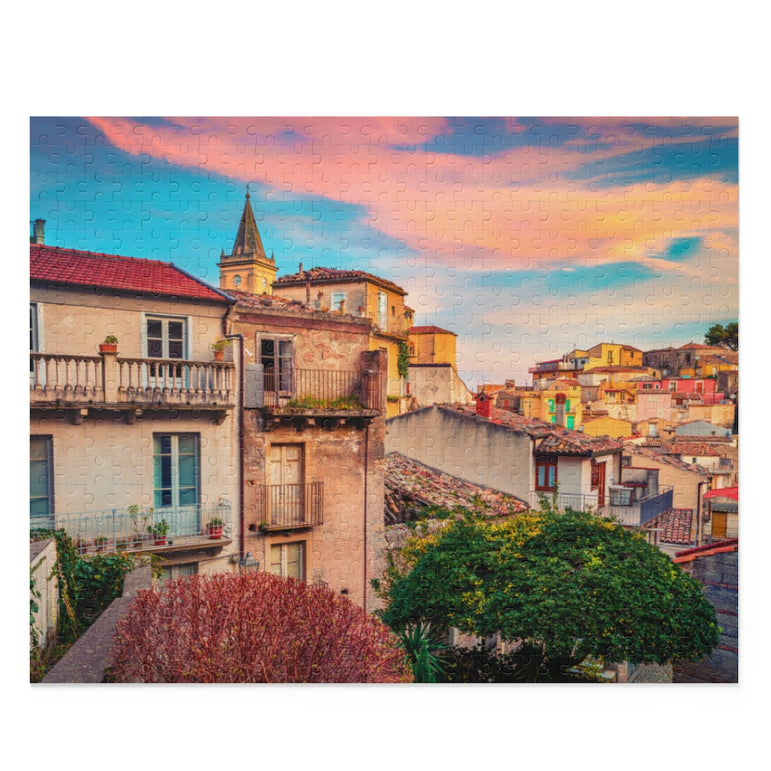 Colorful spring sunrise in Sicily, Italy, Europe - Jigsaw Puzzle